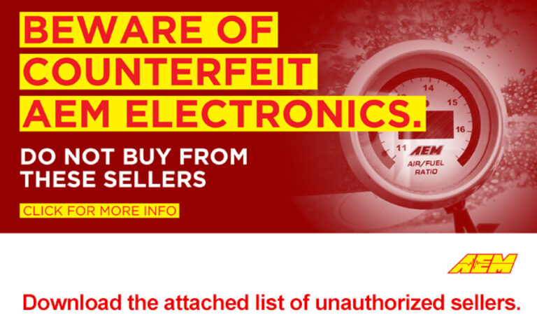 Buyers Beware – Purchase From Authorized AEM Performance Electronics Dealers To Avoid Counterfeit Products
